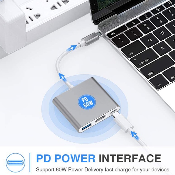 Typ C-adapter, USB 3.1-hubb (USB-C och Thunderbolt 3-port