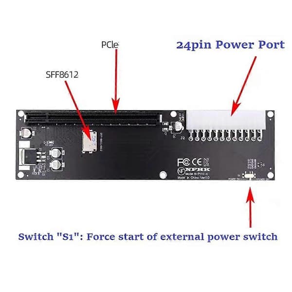 Til Oculink SFF-8612 SFF-8611 Adapterkort PCI-E 16X 2230 M.2 M-Key Adapter til WIN Max2 Eksternt Grafikkort