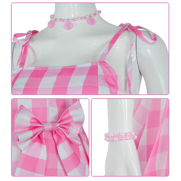 Barbie Kostym För Kvinnor Barbie Klänning Bedårande Rosa Dam Cosplay Flickkläder Kvinnlig Halloween Klassisk Docka Rollspel Barbie Utklädnad S