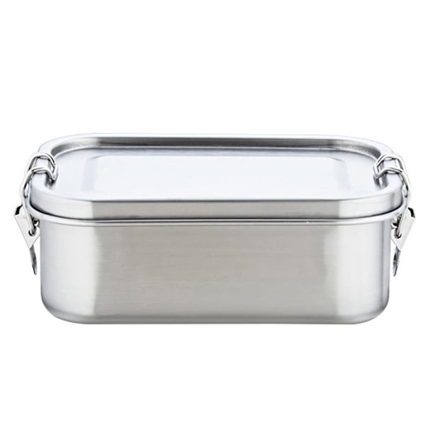 Firkantet madkasse i rustfrit stål, forseglet isoleret Bento madkasse, kantine, stor kapacitet, ruminddelt madkasse 850ML 1C