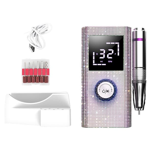 Professional Nail File Machine with Memory Function & Adjustable Speed (0-45000 RPM) White White 651