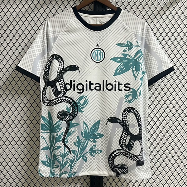 Sæson 2425 FC Internazionale Milano Kortærmet Fodboldtrøje Hurtigtørrende Åndbart Sportstøj Hvid White XL