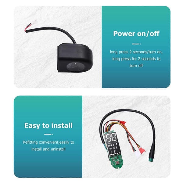 36V 350W Kontroller Dashboard Akselerator Scooter Erstatningssett for E-Scooter Kontroller Dashboard Ac Black  Silver