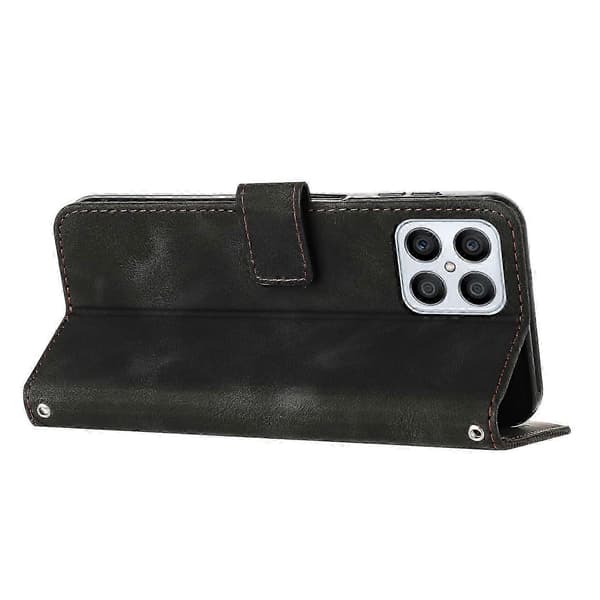 Etui til Honor X8 4G Læder Flip Folio Stærk Magnetisk Lukning Pro... Black