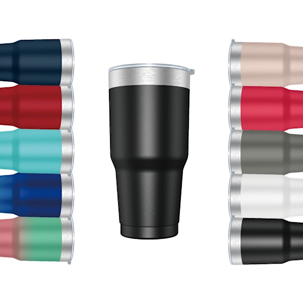 Kaffe Termokop 900ml (10 Farver) og Hånd- eller Bilbærende Tekop - Termokop i Rustfrit Stål med Låg, Rustfri Stål Kop. Azul Degradado