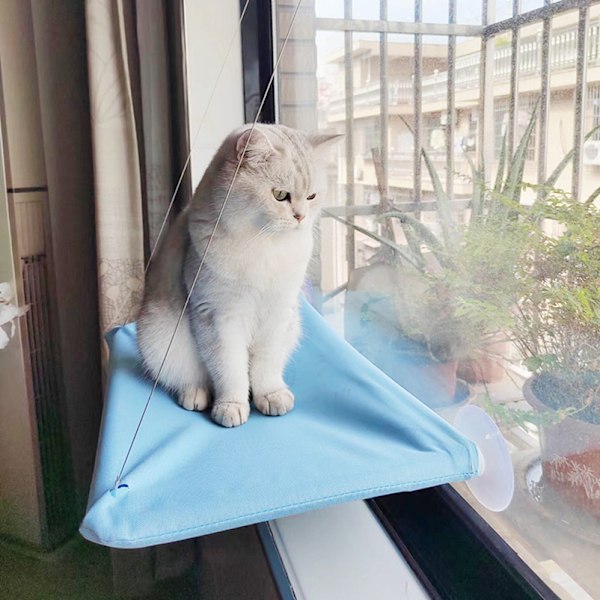 Hängande hängmatta för kattsäng, bekvämt soligt fönstersätesstöd, klätterställning för kattungar, husdjurstillbehör, 20 kg khaki