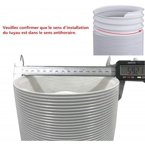 3M PVC Flexibel Avluftsslang för Bärbar Luftkonditionering (Ø15CM)
