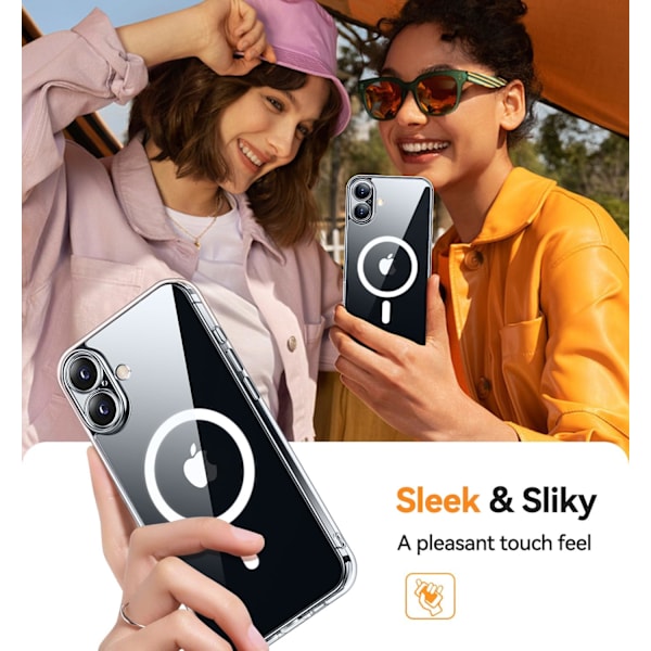 Magnetisk deksel til iPhone 16 Pro Max med full kamerabeskyttelse [MagSafe-kompatibel] [Transparent matt] Beskyttende telefondeksel, lilla klar Clear iPhone 16