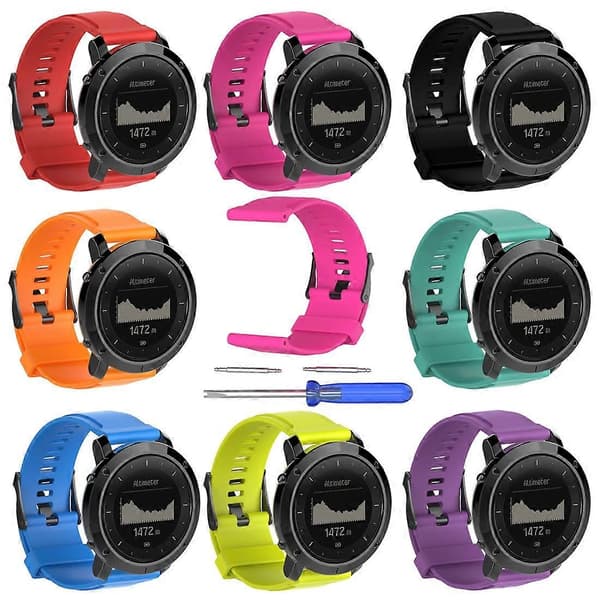 Silikoninen kellon ranneke SUUNTO Traverse -kelloon Black