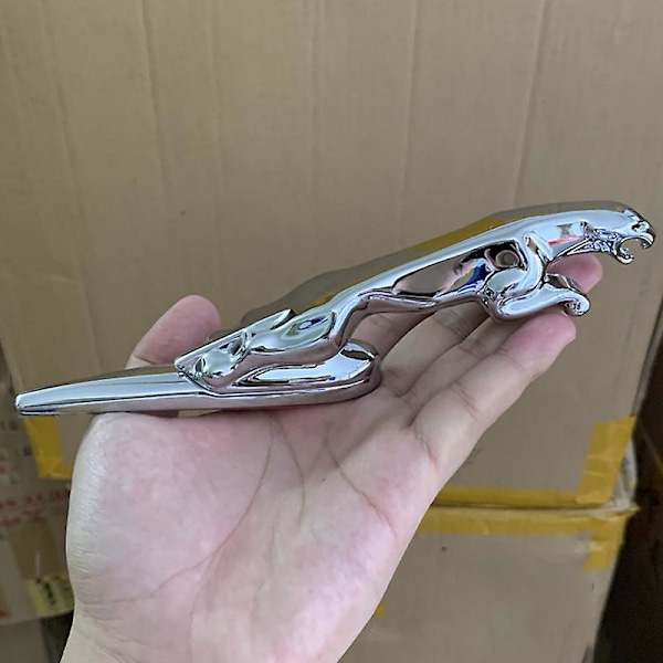 Passende Kompatibel med Jaguar 3d emblem bil front hjelm dekorativ bil hjelm krom ørne emblem bil tilbehør