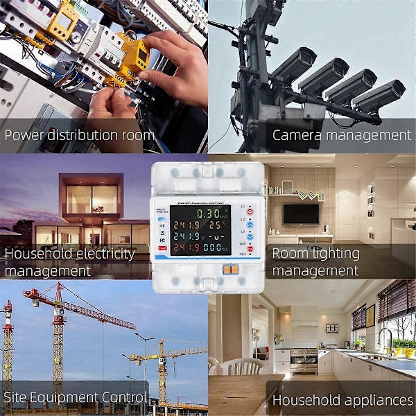 Tuya WiFi Intelligent Switch Automatisk Feedback Beskyttelse 3P4W Strømmåler Trefaset Feedback Switch
