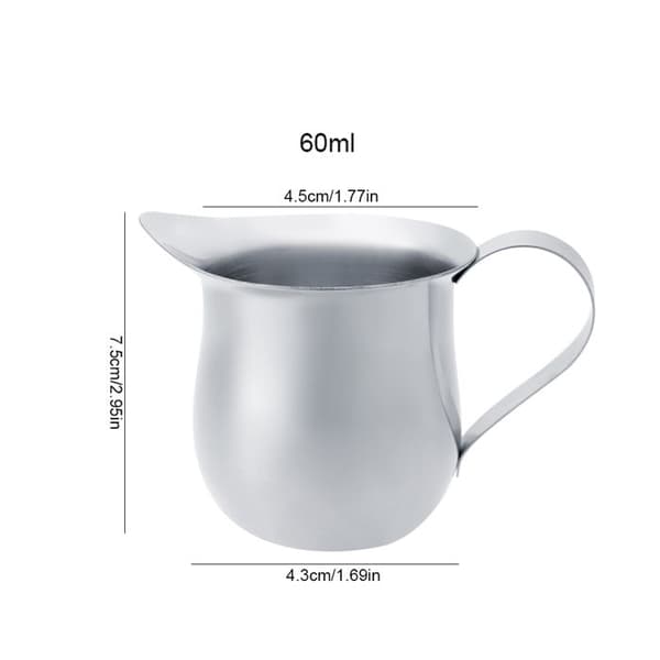 Melkeskummerkanne i rustfritt stål for kaffe- og espressokrem (60 ml) Etikett