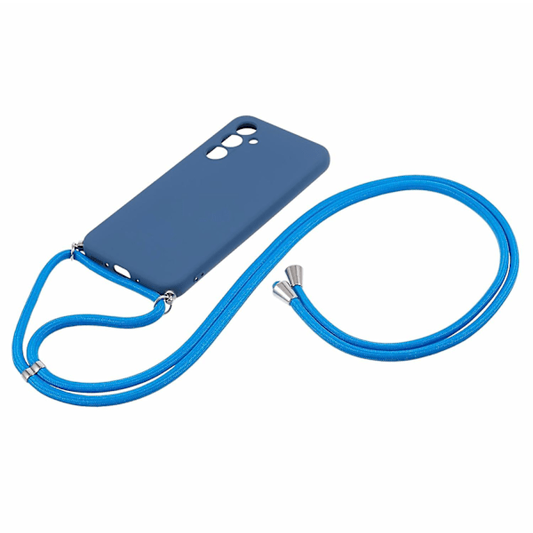 För Samsung Galaxy A54 5G TPU Skal Fiberfoder Gummibelagt Skydd med Lång Snodd Azure Style G Samsung Galaxy A54 5G