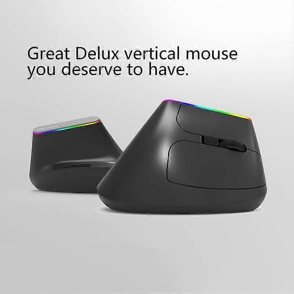 DELUX M618DB 6-tasters 1600 DPI RGB Vertikal Trådløs Bluetooth Dual-Mode Mus M618DB (Bluetooth-version) Lithium Bluetooth Version