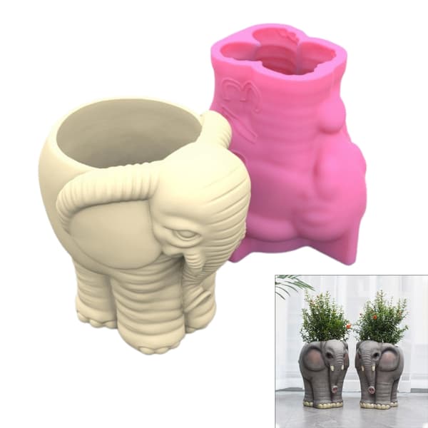 Elefantform Skrivebordspynt Sukkulentepotte Blomsterpotte Form