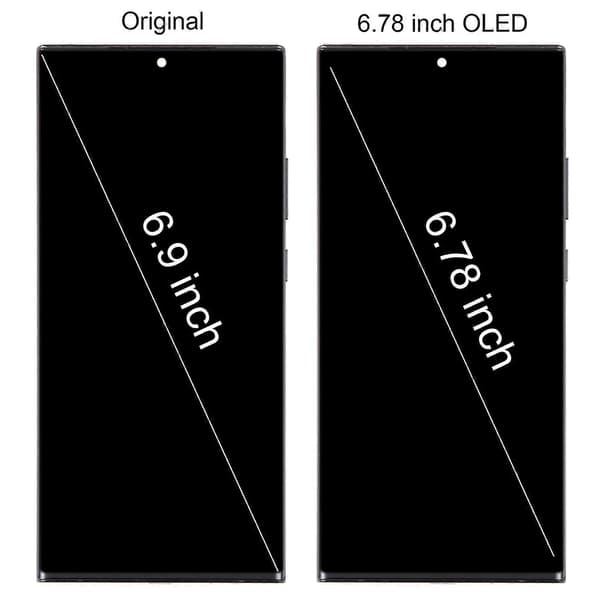 6,67 tums OLED LCD-skärm Digitizer komplett montering med ram Black