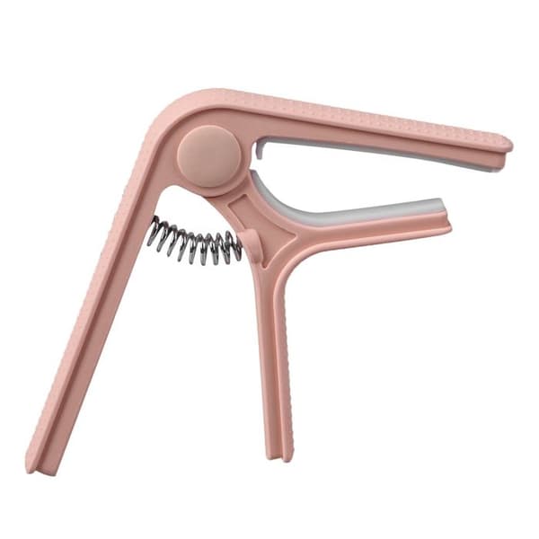 Universal gitarr ukulele capo, halkfri skyddsklämma, rosa elektrisk etikett