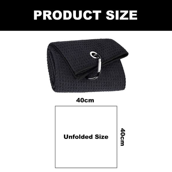 1 Golf tilbehørssæt, 40x40cm mikrofiberhåndklæde, ergonomisk køllebørste, foldbar divot-reparator, til golfspillere.