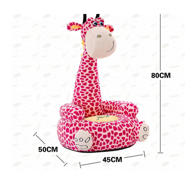 Cartoon Barnstolssoffa Bekväm Bomull Djursoffa Giraff Liten Stor Baby Bärbar Stol Barn Present | Plysch (Rosa)