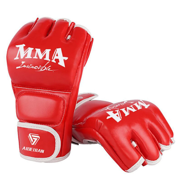 2 st Barn Boxhandskar PU Läder Fightinghandskar Sandsäck Kickboxning Thaihandskar Professionella för Barn Träning 03 red M