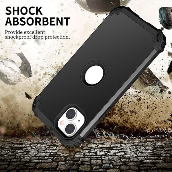 Silikon Hybrid PC- phone case för iPhone 15 Black