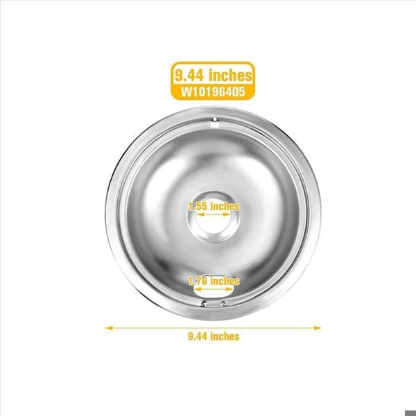 8x Drypbakkekit, universel erstatning forkromede brænderdrypbakker til Kitchen Aid Range W10278125 W10196405