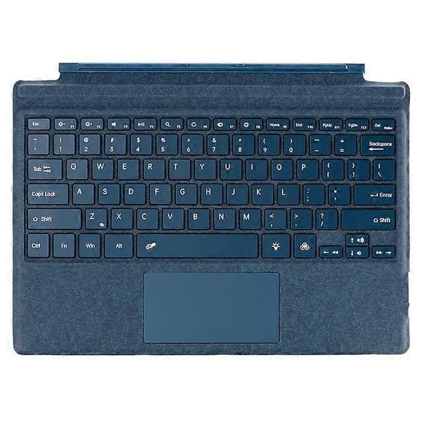 1089D Compatible Colorful Backlit Bluetooth Keyboard with Touchpad for Microsoft Surface Pro 7+ / 7 / 6 / 5 / 4 / 3 Blue