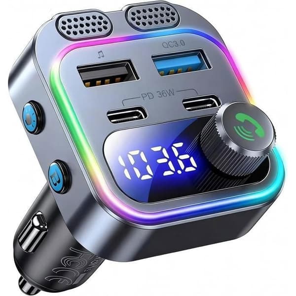 Bluetooth FM-sender, trådløs Bluetooth-mottaker, MP3-spiller med 5V/2.4