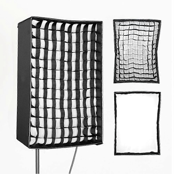 Video Light Softbox RX-12SBHC Honey Comb Softbox til Roll Up Fotograferingslys - Softbox med Honeycomb Grid til Videobelysning