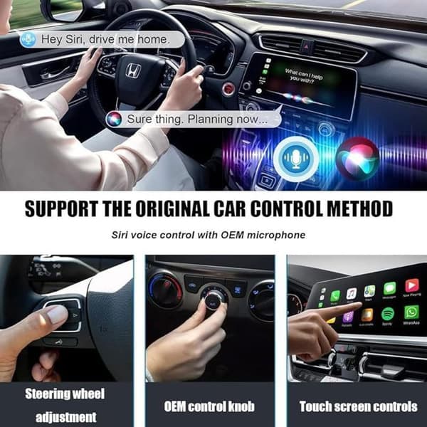 XJYDNCG trådløs CarPlay-adapter, USB-biladapter, 2-i-1 trådløs Android Auto - svart