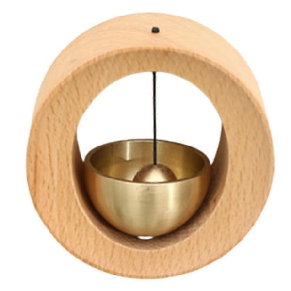 Trä Koppar Vindspel Trådlös Dörrklocka Entré Påminnelse Dörrklocka Estetisk Heminredning Beech ColorGold