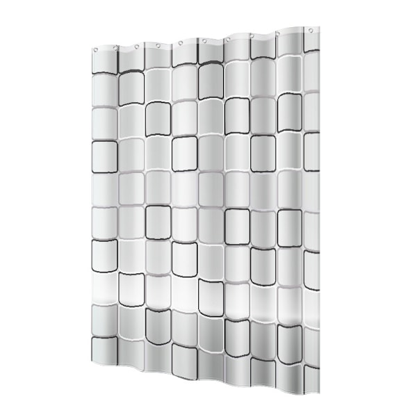 Badeværelsesforhæng Vandtæt Badeforhæng PEVA Moderne Geometrisk Ternet Mønster Bondehus Hjem Dekoration Gennemskinnelig shower curtain 150x180cm