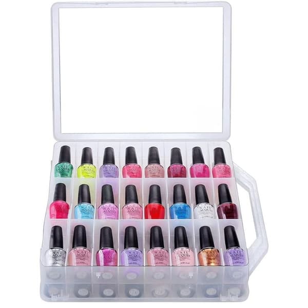 UNIQ Nail Polish Storage with 48 Compartments - Transparent Organizer