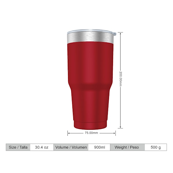 Kaffe Termokop 900ml (10 Farver) og Hånd- eller Bilbærende Tekop - Termokop i Rustfrit Stål med Låg, Rustfri Stål Kop. Azul Degradado