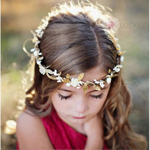 Boho Stil Blomsterkrans, Krone, Bryllupsguirlande, Hårbånd, Papirblomster, Hårtilbehør Til Kvinder Og Piger, Hvid