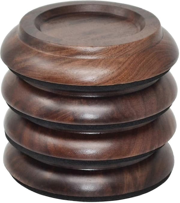 4 stk. Støttebein for piano, premium hardtre pianohjulputer møbelben Black Walnut