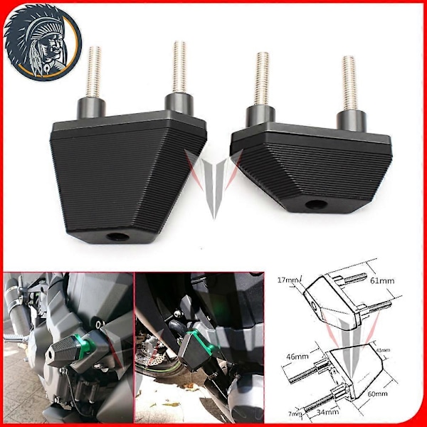 Motorcykeltillbehör CNC Ramreglage Kraschskydd Passar Grå För Kawasaki Z750 04-14 Z800 13-16 Z1000 07-09 green