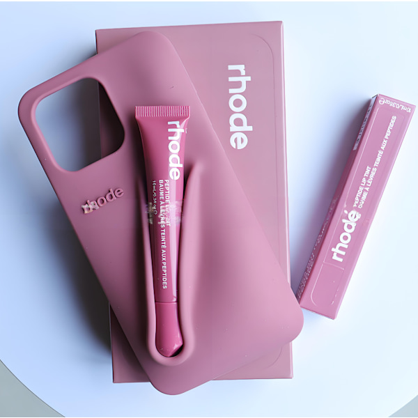 rhode 2-i-1 silikoneetui med lipgloss holder, beskyttende mobilcover kompatibelt med iPhone, fås i (9 farver) Lys lilla Light purple iphone15ProMax