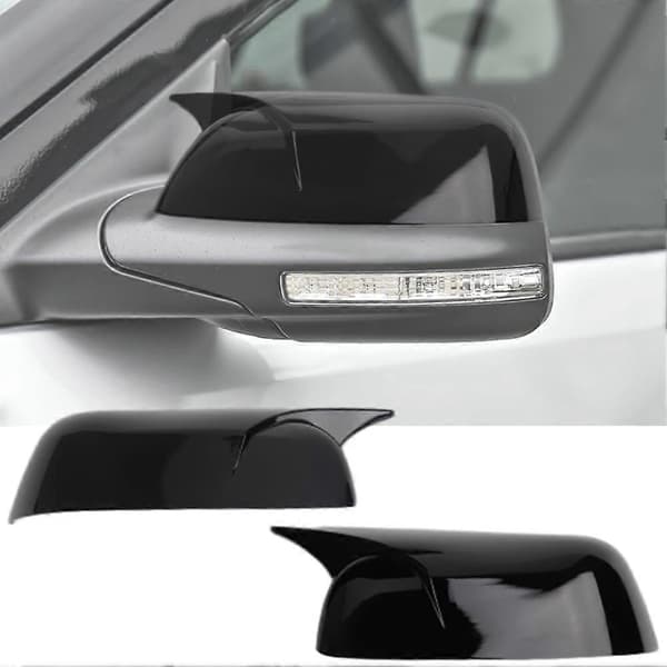 Bakspeildeksel Sidespeilkappe Trimtilbehør for Ford Explorer 2011-2019 Lys Svart
