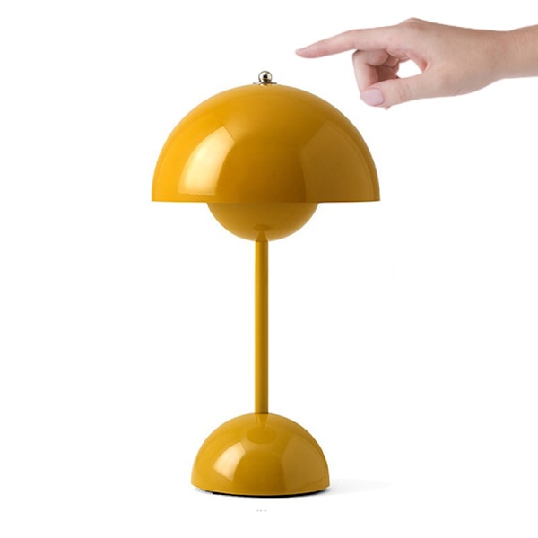 Pod-lamppu LED-pöytävalaisin luova sienilamppu makuuhuoneen yöpöydän koristelu USB-yövalo Yellow