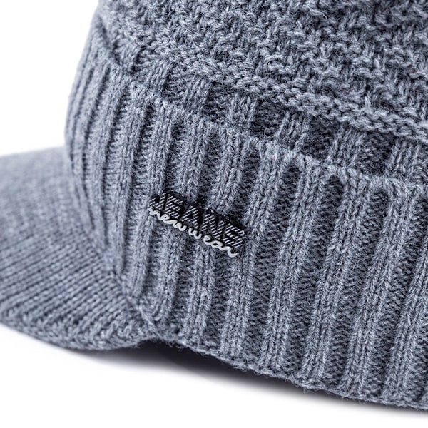 Unisex Varme Vinterhatte Stilfuld Tilføj Pelsforet Blød Hue Med Skygge Tykke Vinterstrikkede Hatte Til Mænd & Kvinder Dropshipping Khaki 56-60