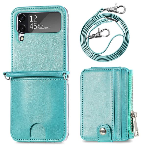Samsung Galaxy Z Flip 4 - Protective Case with Card Holder Blå