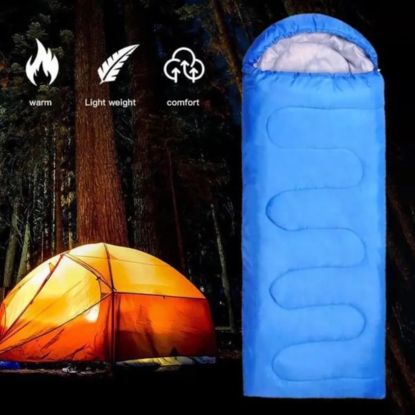 Sovsäck bärbar sovsäck utomhus resväska dammtät isoleringsväska vuxen hotellcamping Dark blue