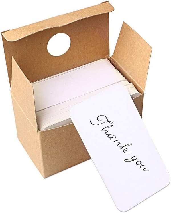 100 stk. hvide blanke kort i kraftpapir - DIY gavekort