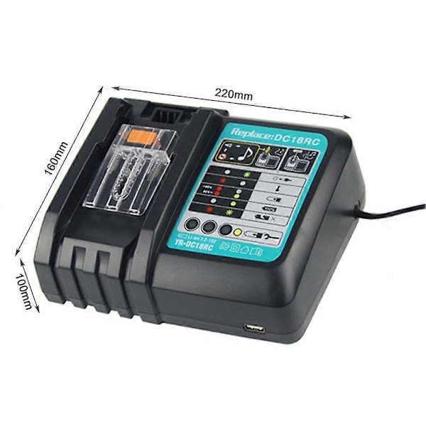 Batterioplader til Makita 14V-18V BL1815 BL1840 BL1830 DC18RC Erstatning Mengxi AU Plug