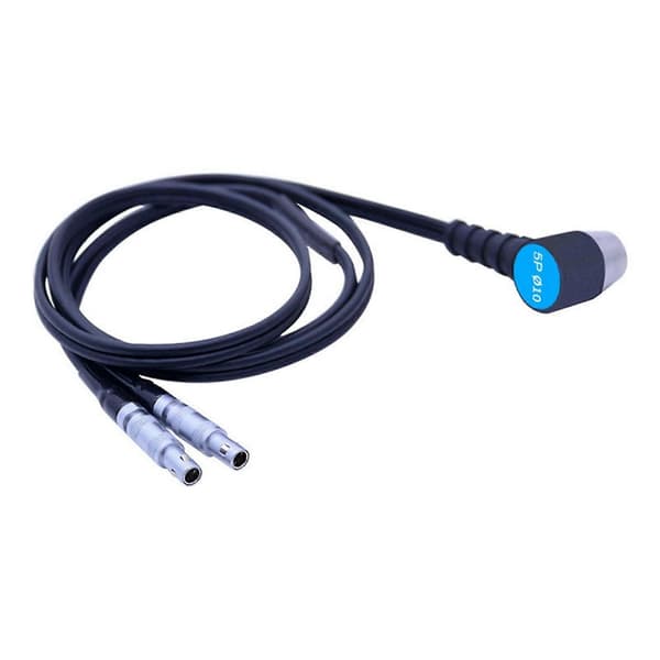 2X Ultralyd tykkelsesmåler Probe Kabel Transduser Diameter 10mm/5MHz Probe Black