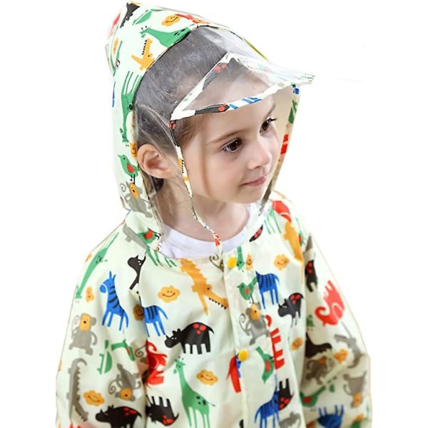 Regnkappa för barn för pojkar och flickor Lättviktsponcho Återanvändbar regnkappa Transparent regnkappa 3-13 år Rekommenderad höjd 100-115 cm