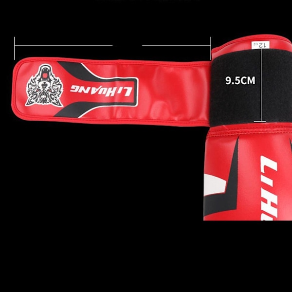 1 par boxningshandskar i PU-läder med andningshål, slitstarka, stängning med handledsband, hög styrka red-8oz