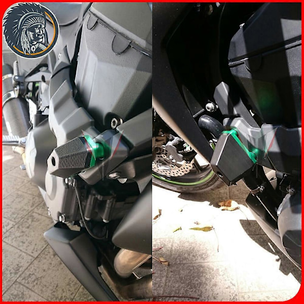 Motorcykeltillbehör CNC Ramreglage Kraschskydd Passar Grå För Kawasaki Z750 04-14 Z800 13-16 Z1000 07-09 green