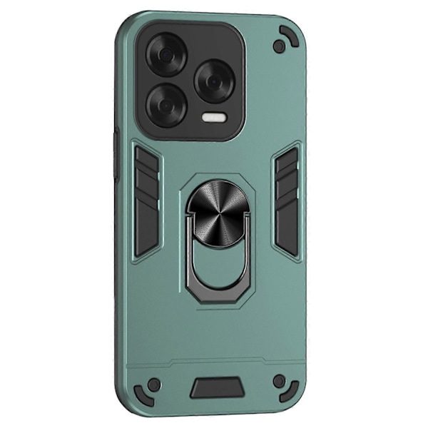 Skal för ZTE Blade V70 Vita PC TPU Stötsäkert Telefonskydd med Ringstativ - Multicolor Green